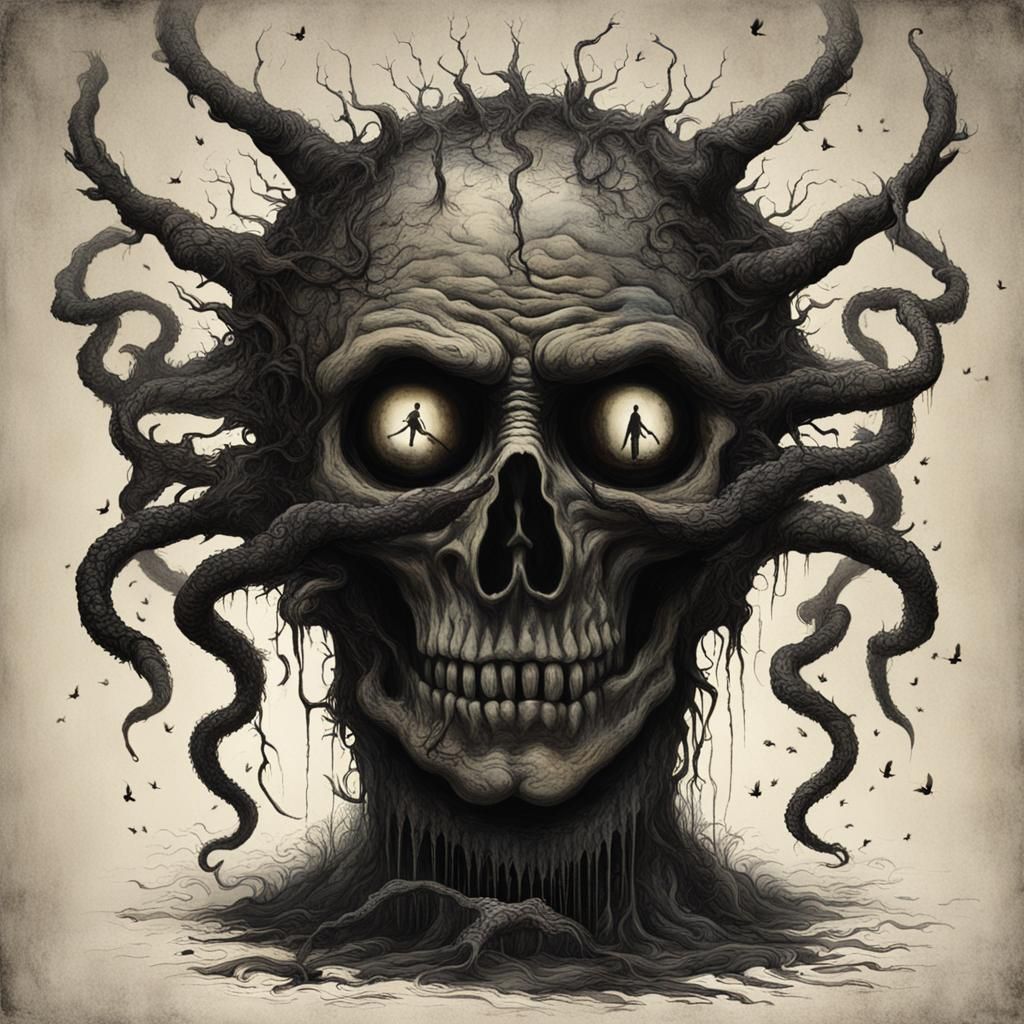 Surreal Evil Nightmare Image Generated by AI