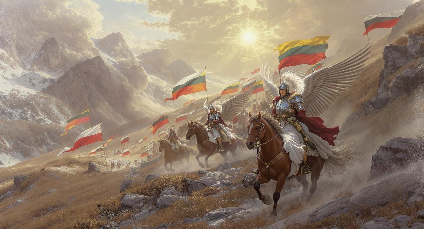 Winged Hussars Charge in Baroque Style