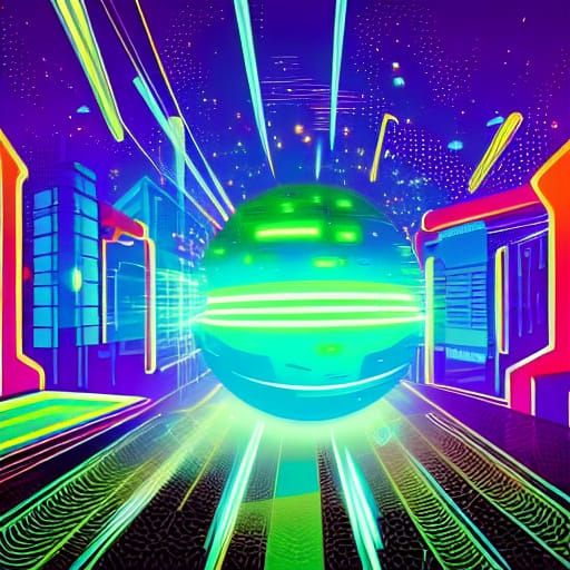 Psychic Teleportation in a Neon Cityscape