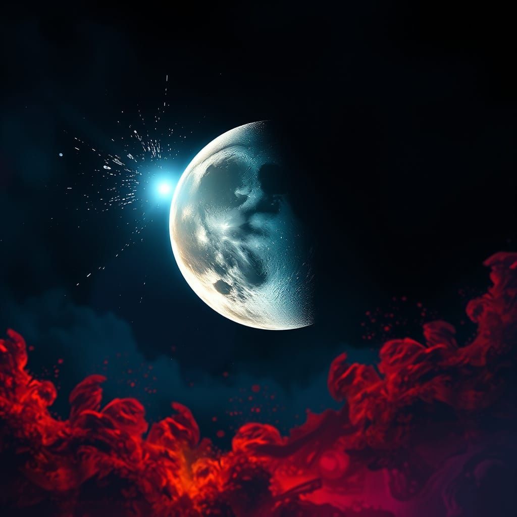 Hyperrealistic Moonscape in Dieselpunk Style