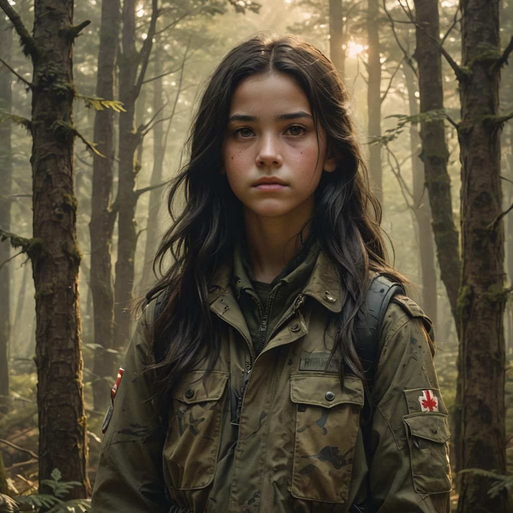 Adventurous Girl in Forest: Cinematic Concept Art