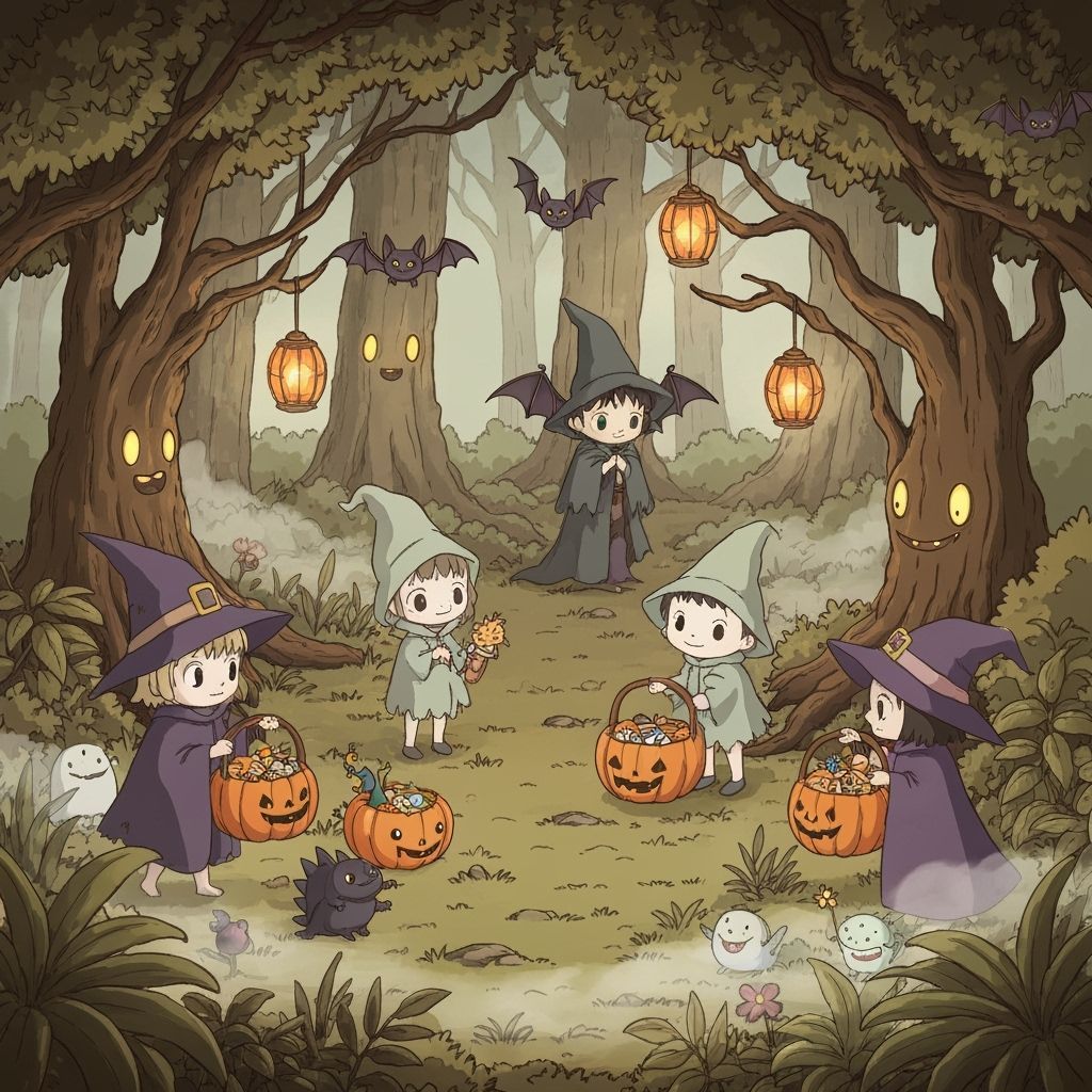 Enchanted Forest Clearing with Whimsical Creatures