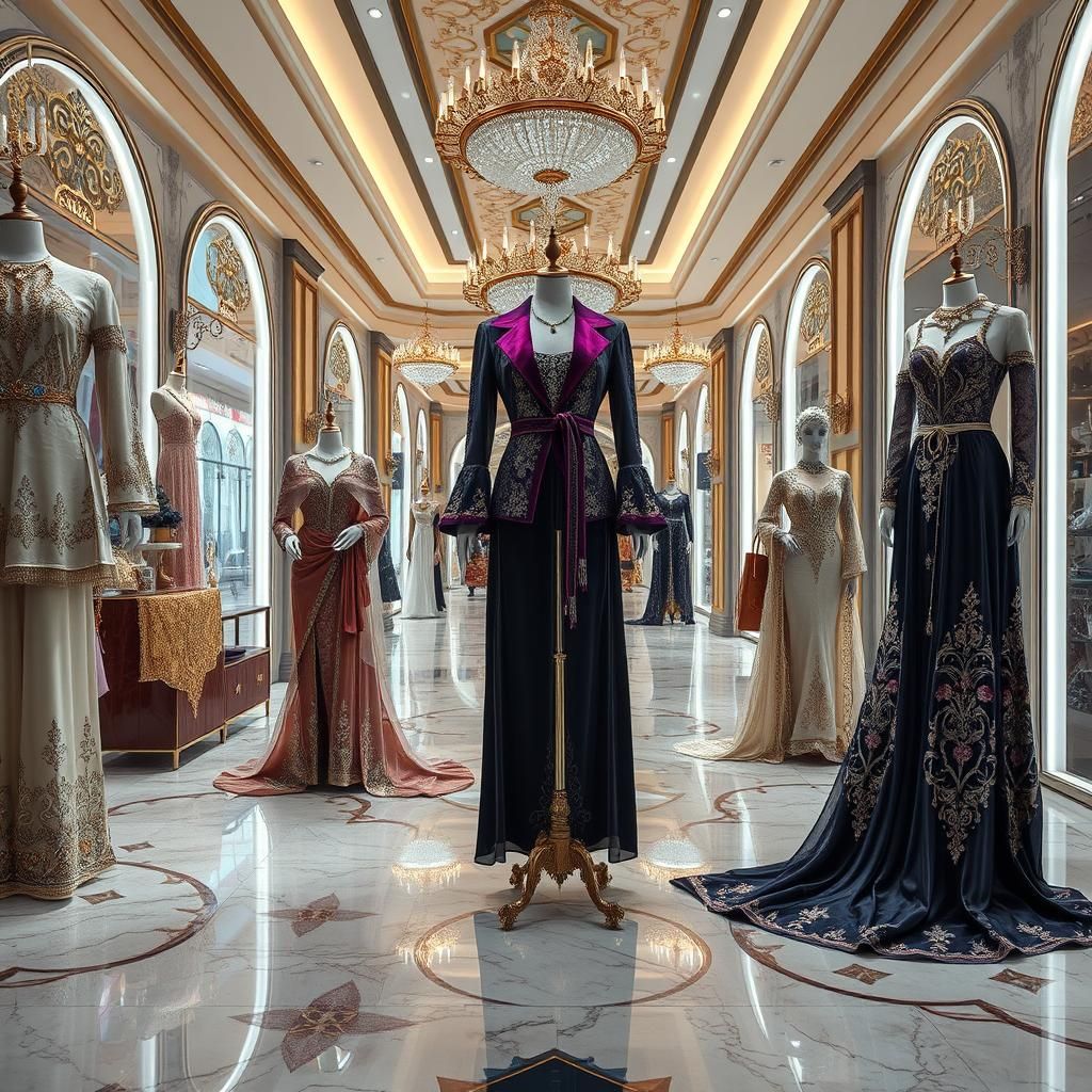 Luxurious Women's Fashion in Detailed Matte Painting Style