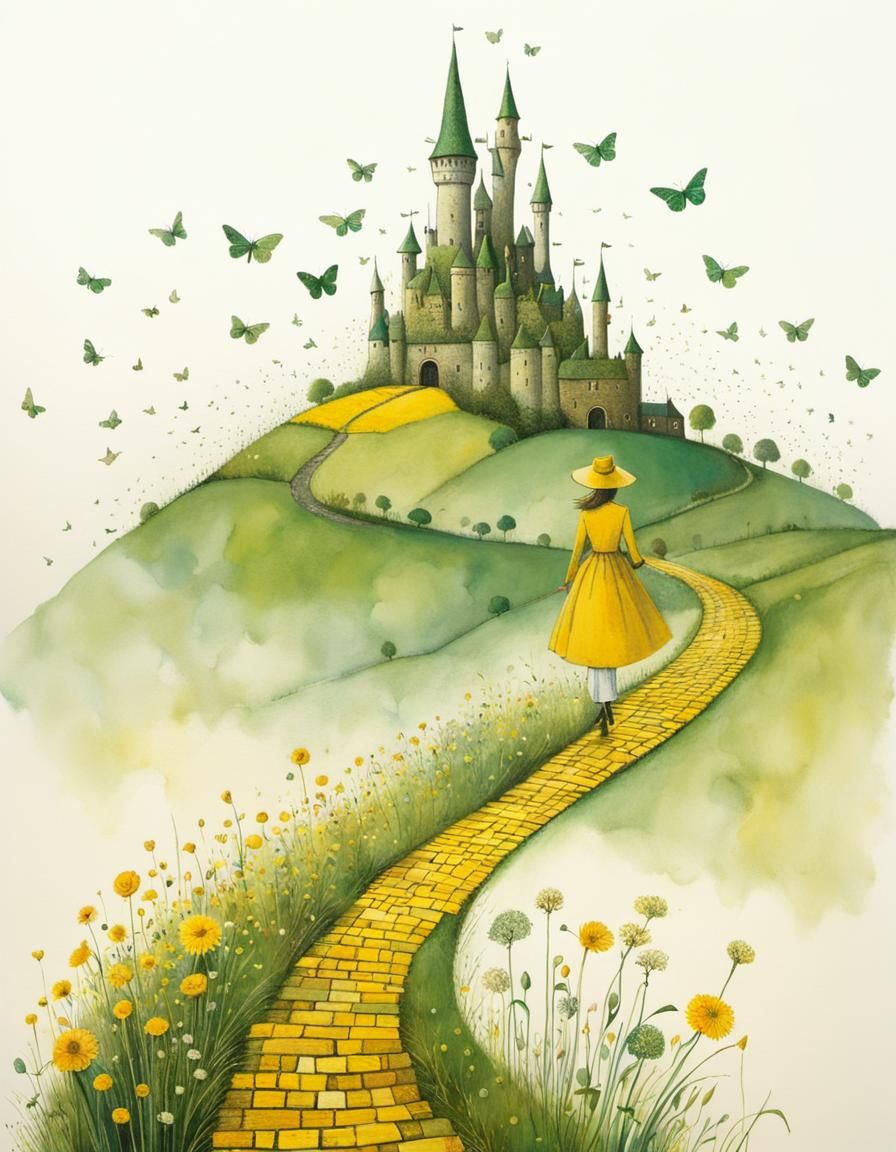 Magical Yellow Brick Road to Emerald City