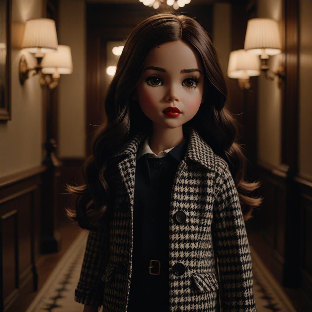 Mini Blythe Doll in Moody, Luxurious Film Noir Setting