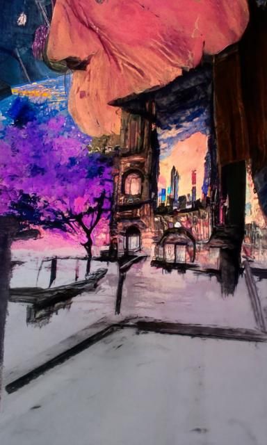 New York City Night in Watercolor Style