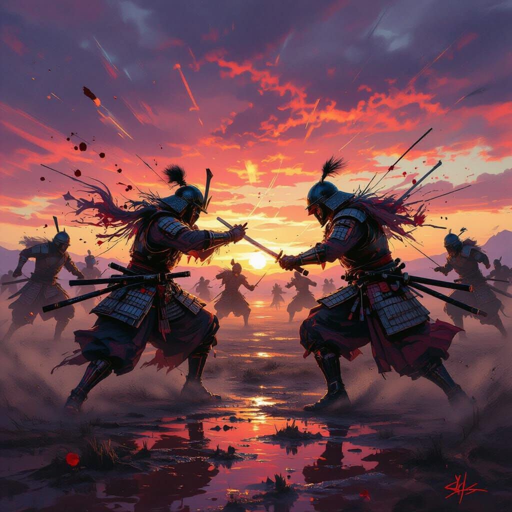 Hypersonic Battlefield Oil Painting with Frazetta & Turner I...