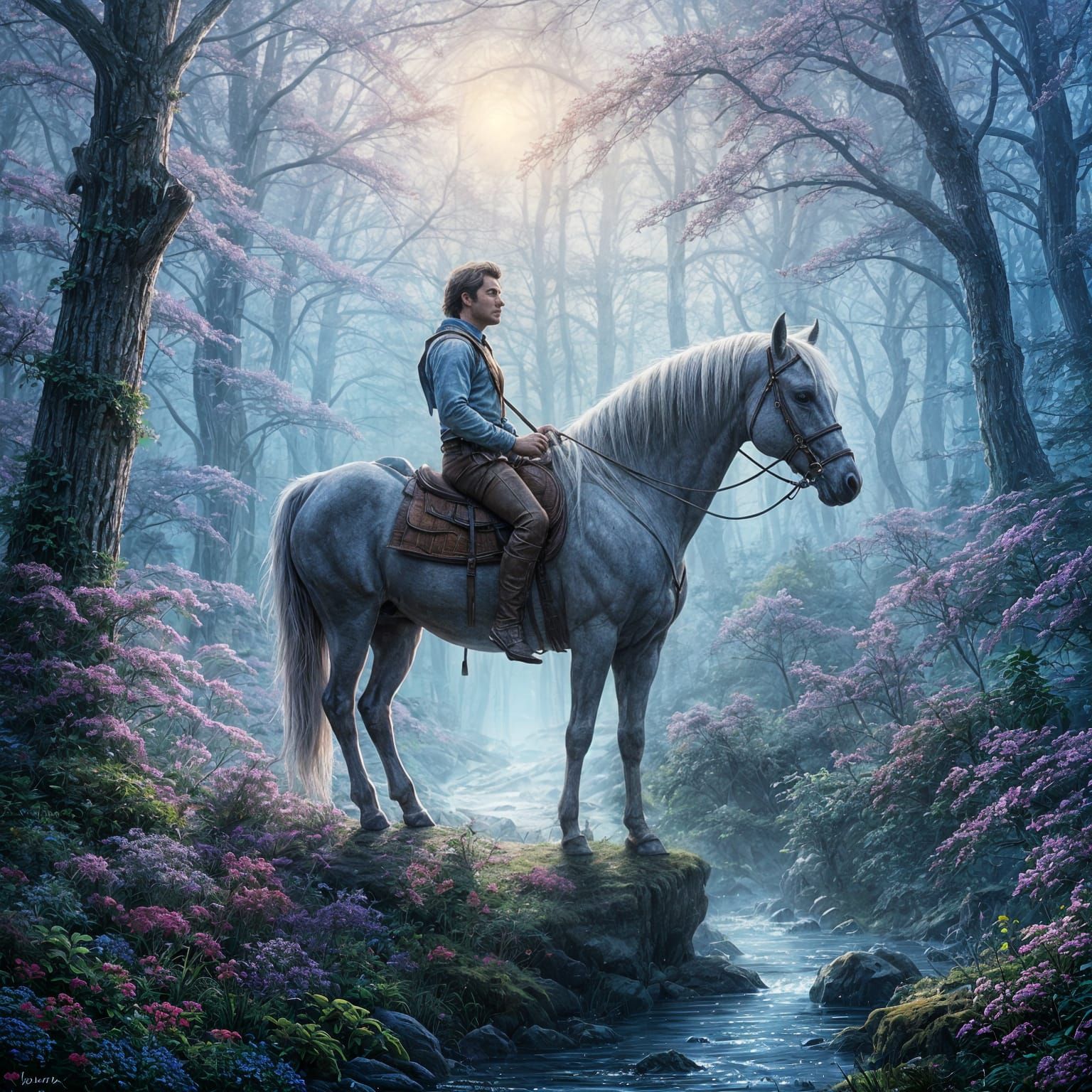 Ethereal Fantasy Centaur in Hyperdetailed Mist