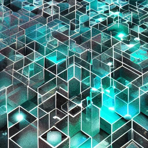 Iced Geometric Shapes: Detailed Matte Painting