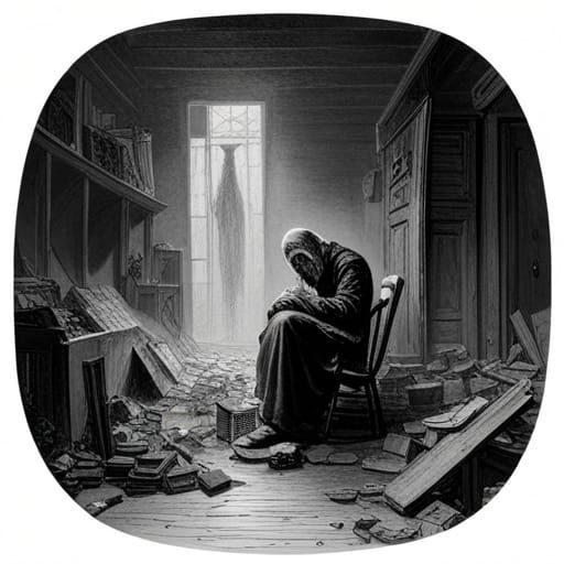 Ghost in Ruins: A Gothic Horror Scene