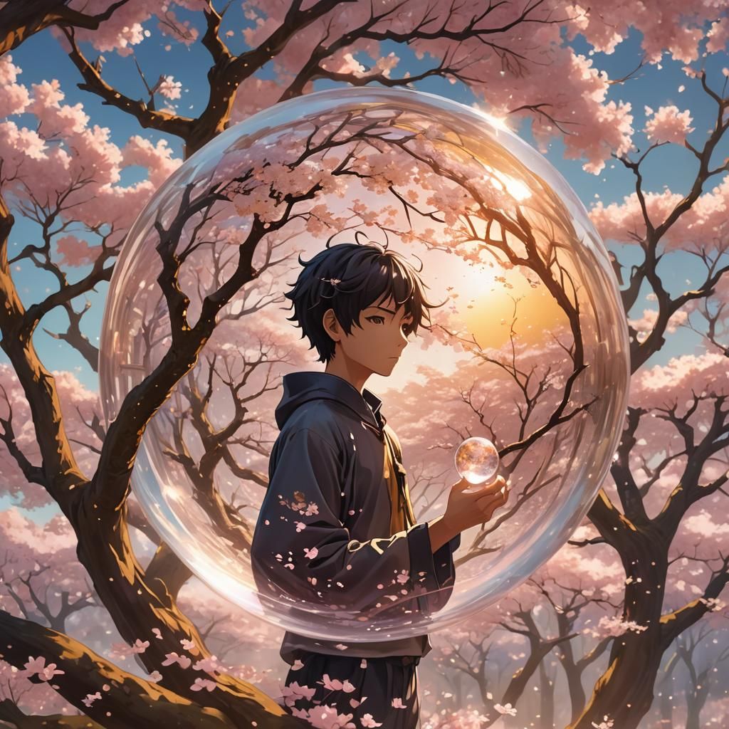 "Eternal Serenity: The Enchanted Orb of Sakura Dreams"