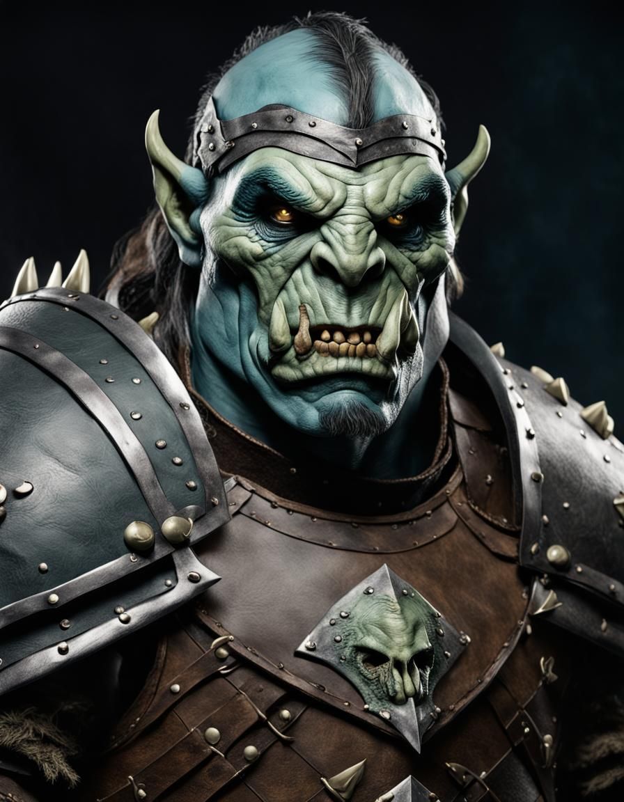 Portrait of a Northern Orc in Bone Armor