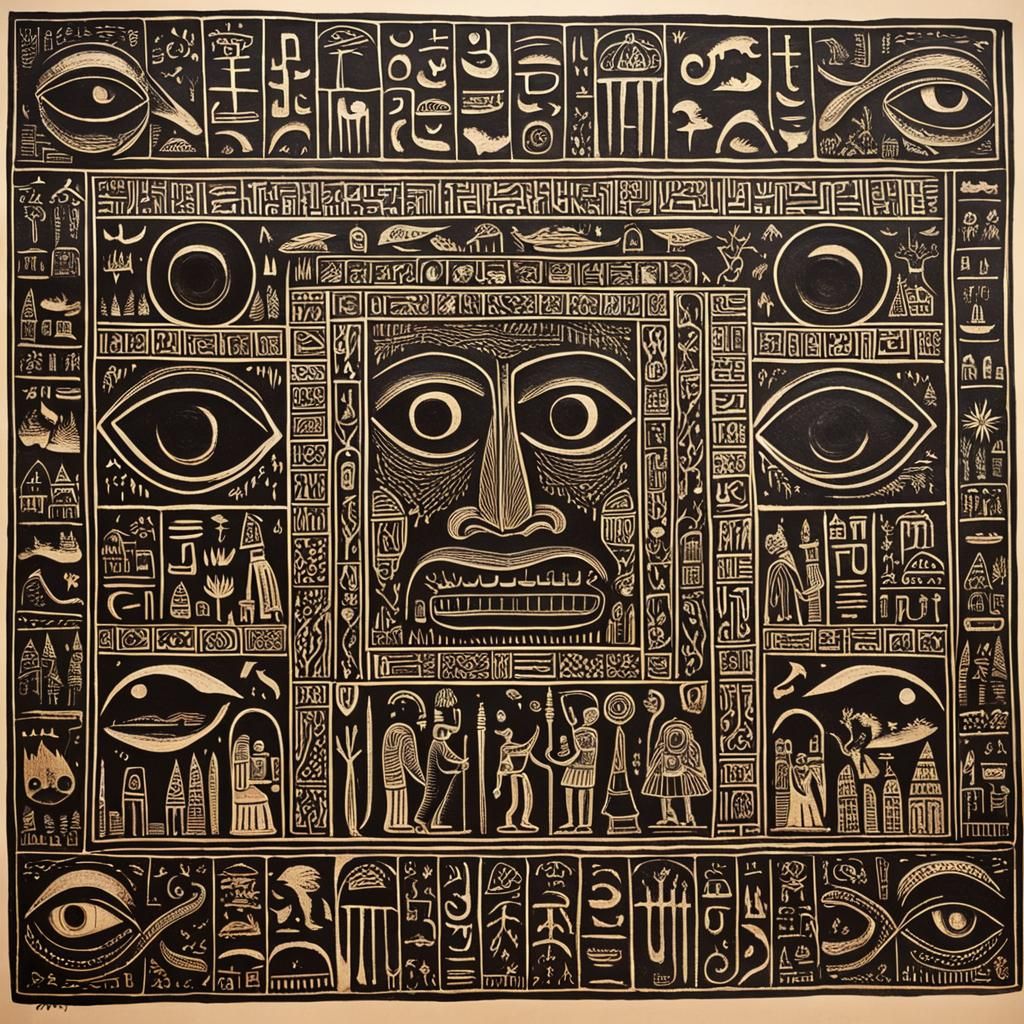 Burning Hieroglyphs with Googly Eyes: A Surreal Nightmare
