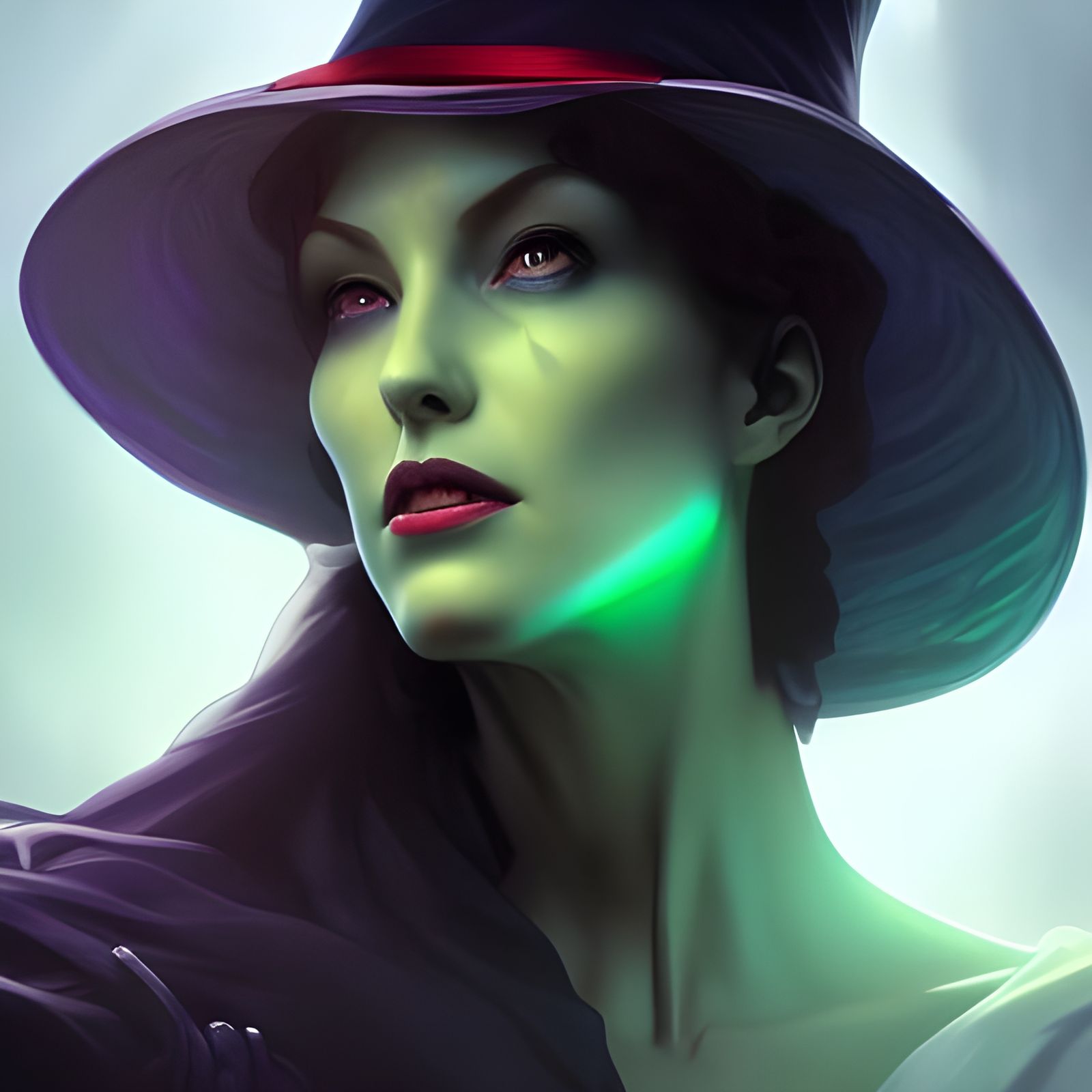 Wicked Witch Portrait in Hyperdetailed Style