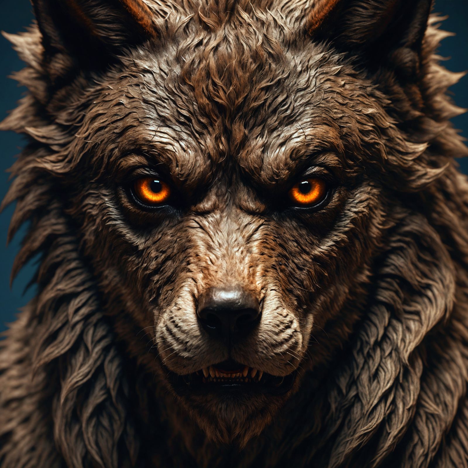 Realistic Hyperdetailed Werewolf with Glowing Eyes