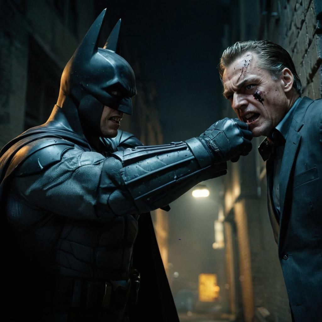 Batman Punches a Villain in the Face