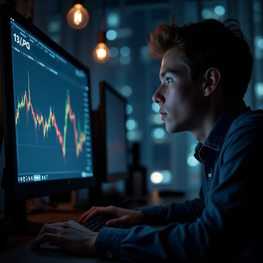 Young Trader on Edge of Meteoric XRP Price Rise
