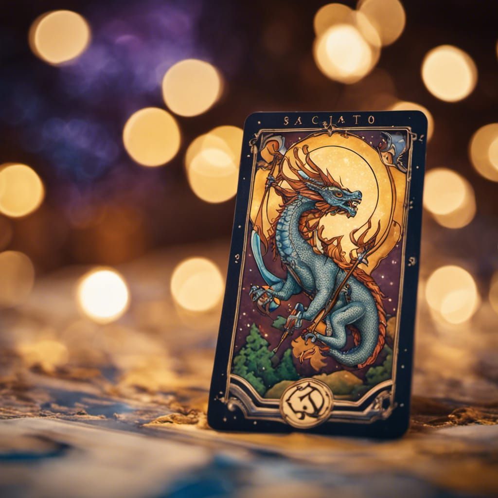 Zodiac Sign Sagittarius Dragon Tarot Card