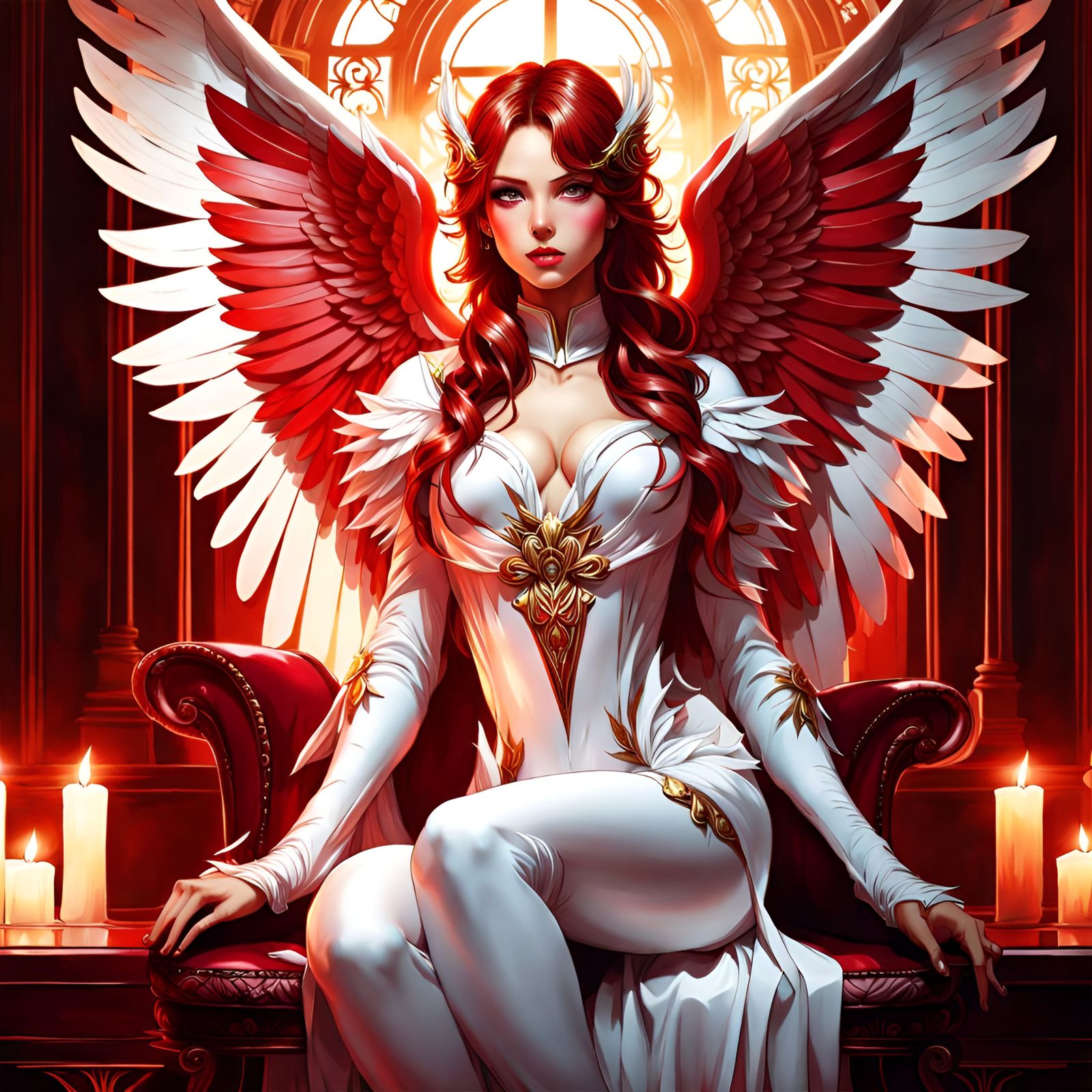 Ethereal Anime Angel in Latex Costume