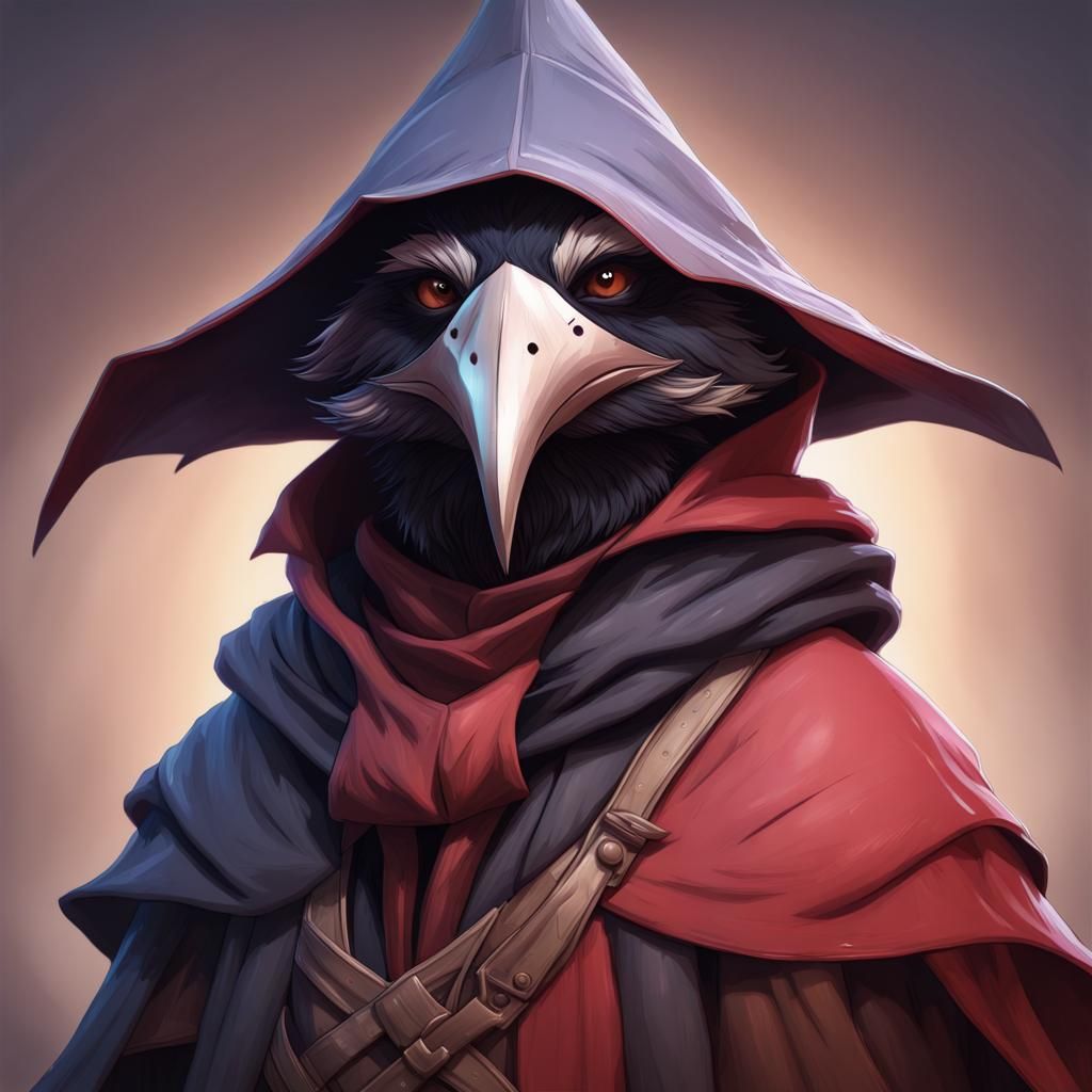 Humorous Kenku Rogue Portrait in Detailed Digital Art