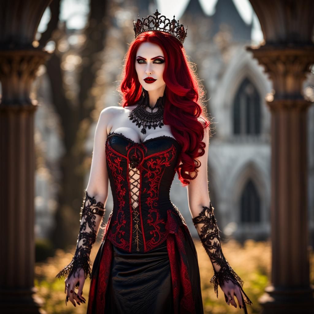 Gothic Vampiress Queen in Catholic Church