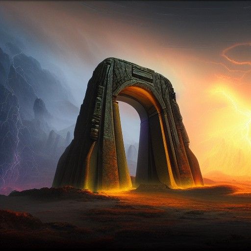 Ancient Stargate in Inner Earth: Fantasy Concept Art