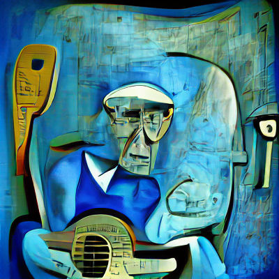 Cubist Old Man with Blue Guitar