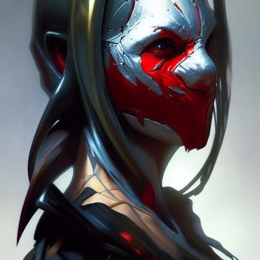 Detailed Spawn Portrait in Striking Splash Art Style