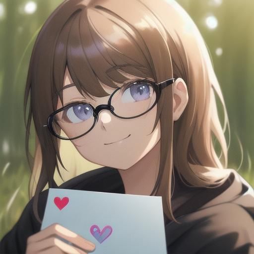 Smiling Girl Portrait with Birthday Card in Pastel Photograp...