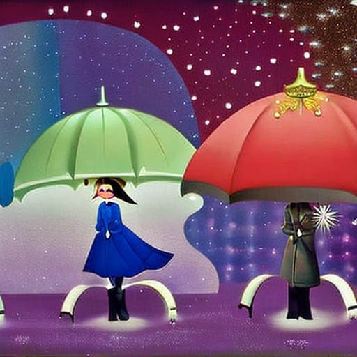 Melancholy Anime Scene with Autumn Rain