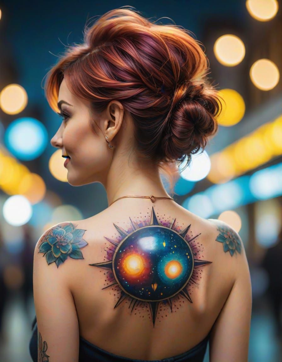 Vibrant Portrait Tattoo Fills a Woman's Back