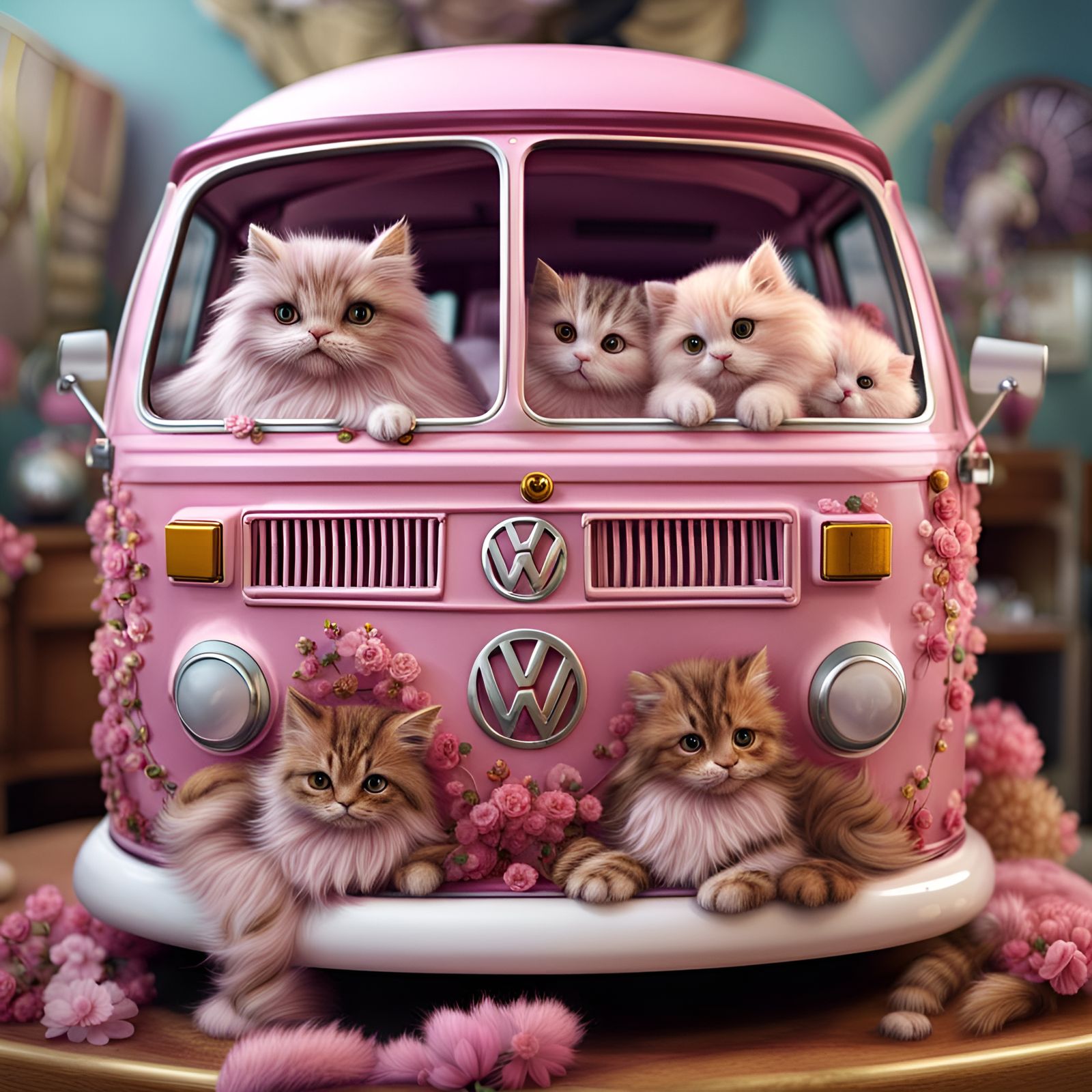 Purrfect Pink Camper Van #A, Masterplayer