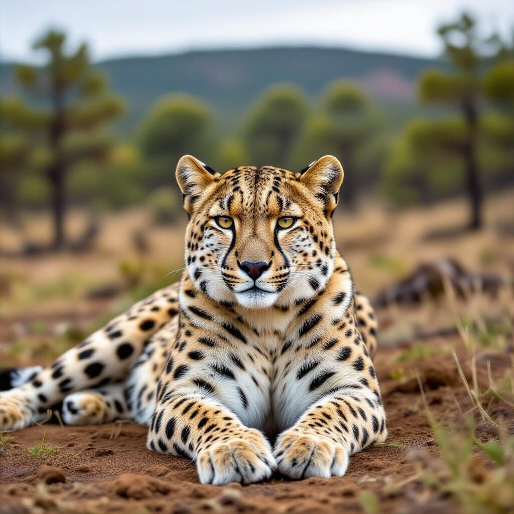 Leopard in Dark Forest, HD Photography Style