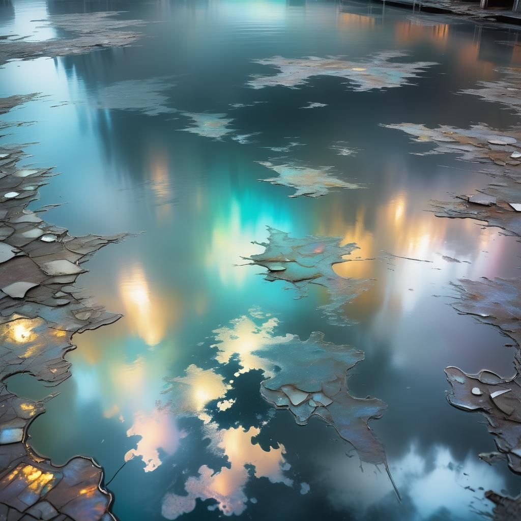 Dreamlike Lake Landscape in Abstract Expressionism