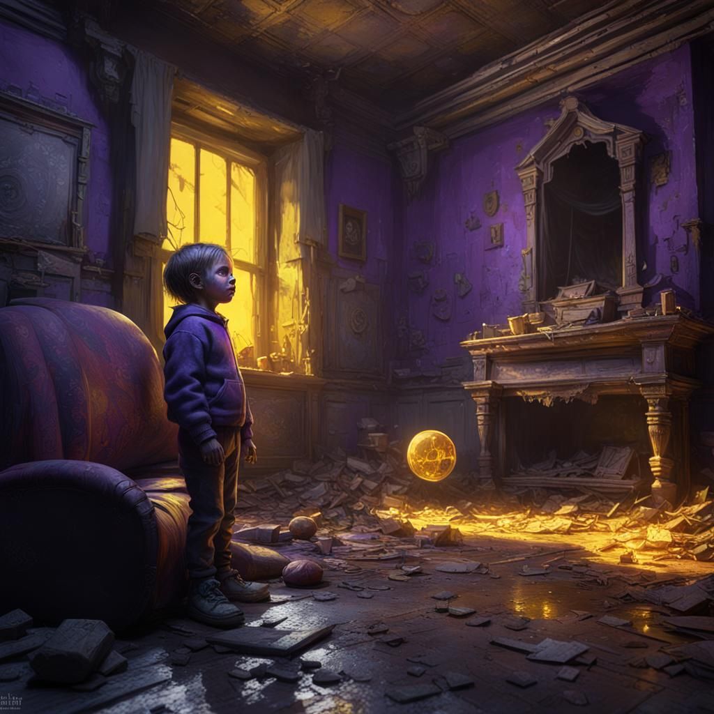 Haunted Child Sculpture in Derelict Room