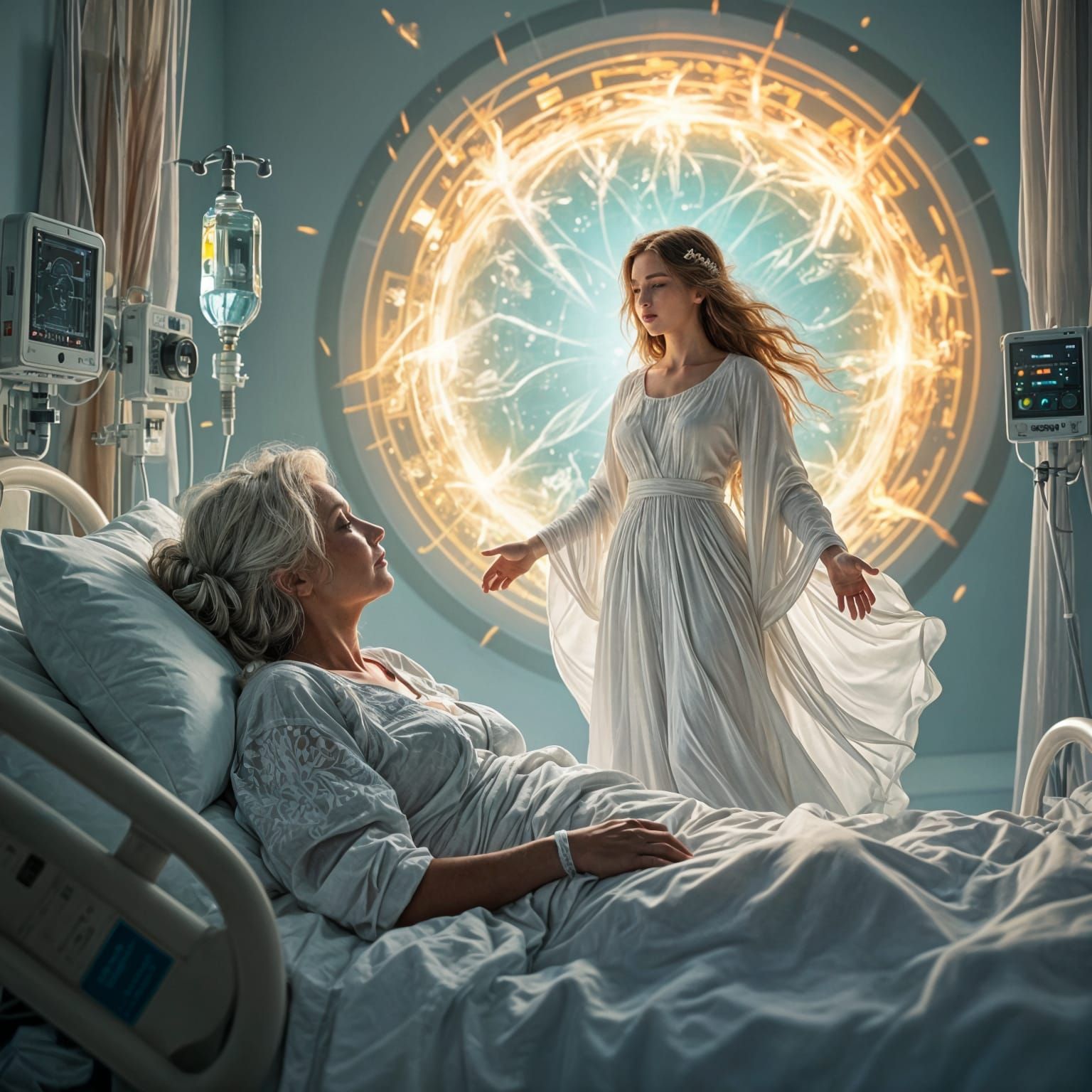 Spirit Ascends Through Ethereal Portal