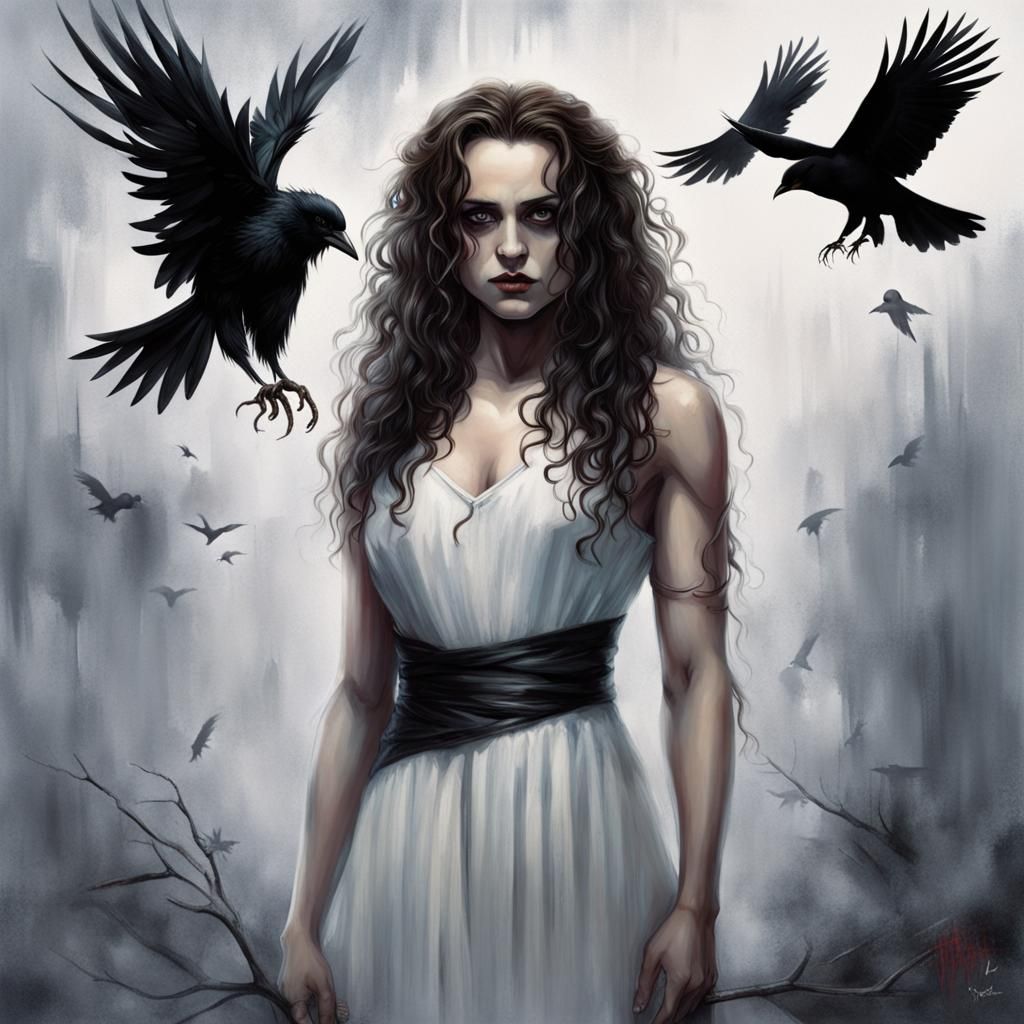 Tousled bird mad girl