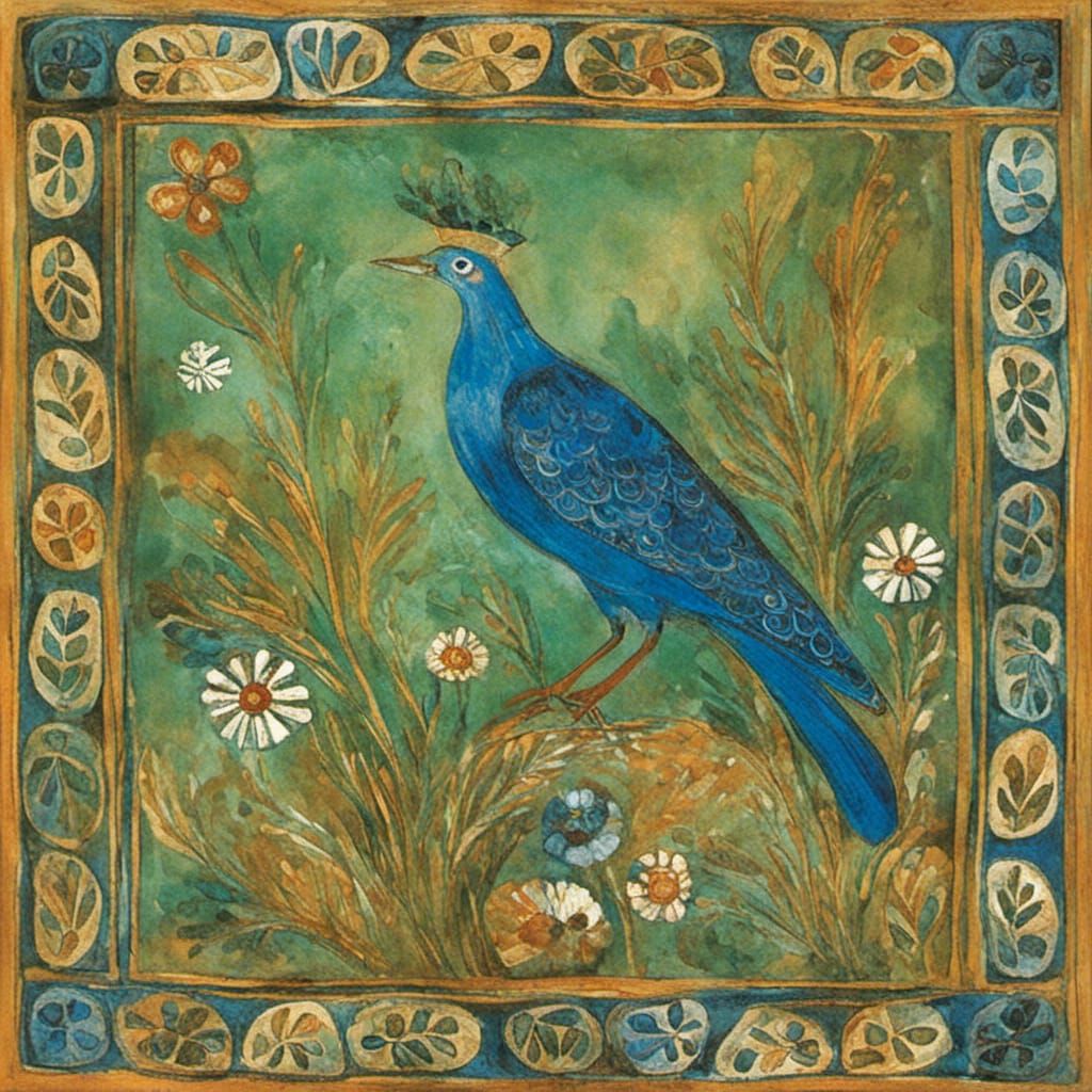 Enchanting Bird Illustration in Storybook Style