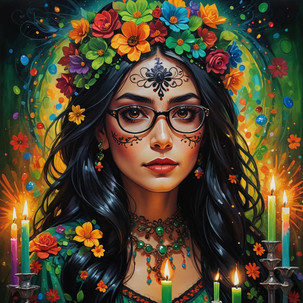 Fantasy Portrait of Woman in Catrina Disguise