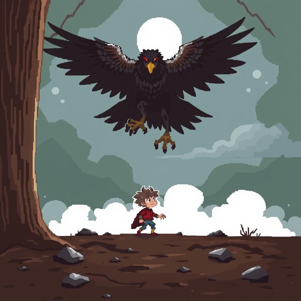 Nightmarish Hawk Confrontation: Small Human's Fear