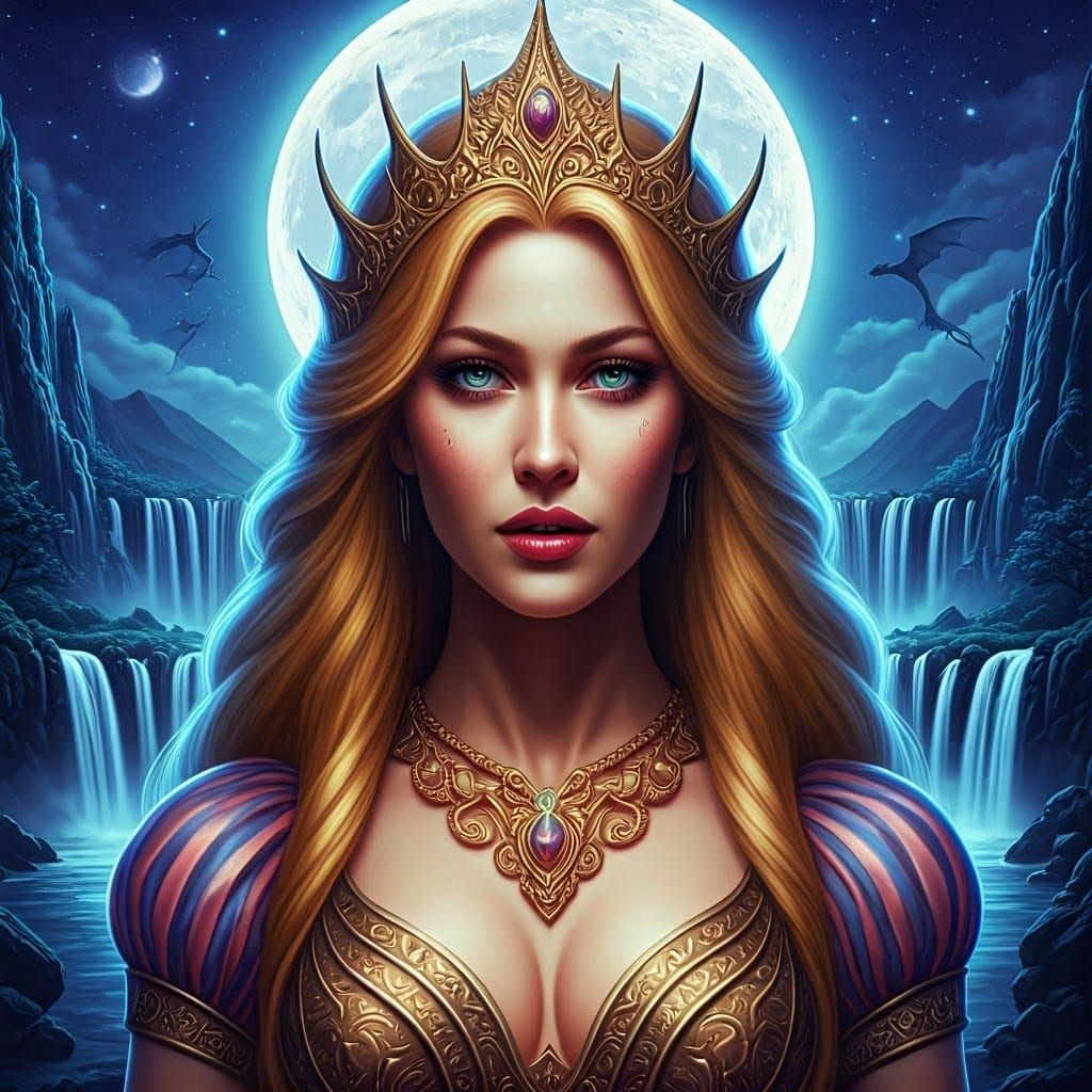 Gorgeous Cyclops Warrior Queen with Dragons