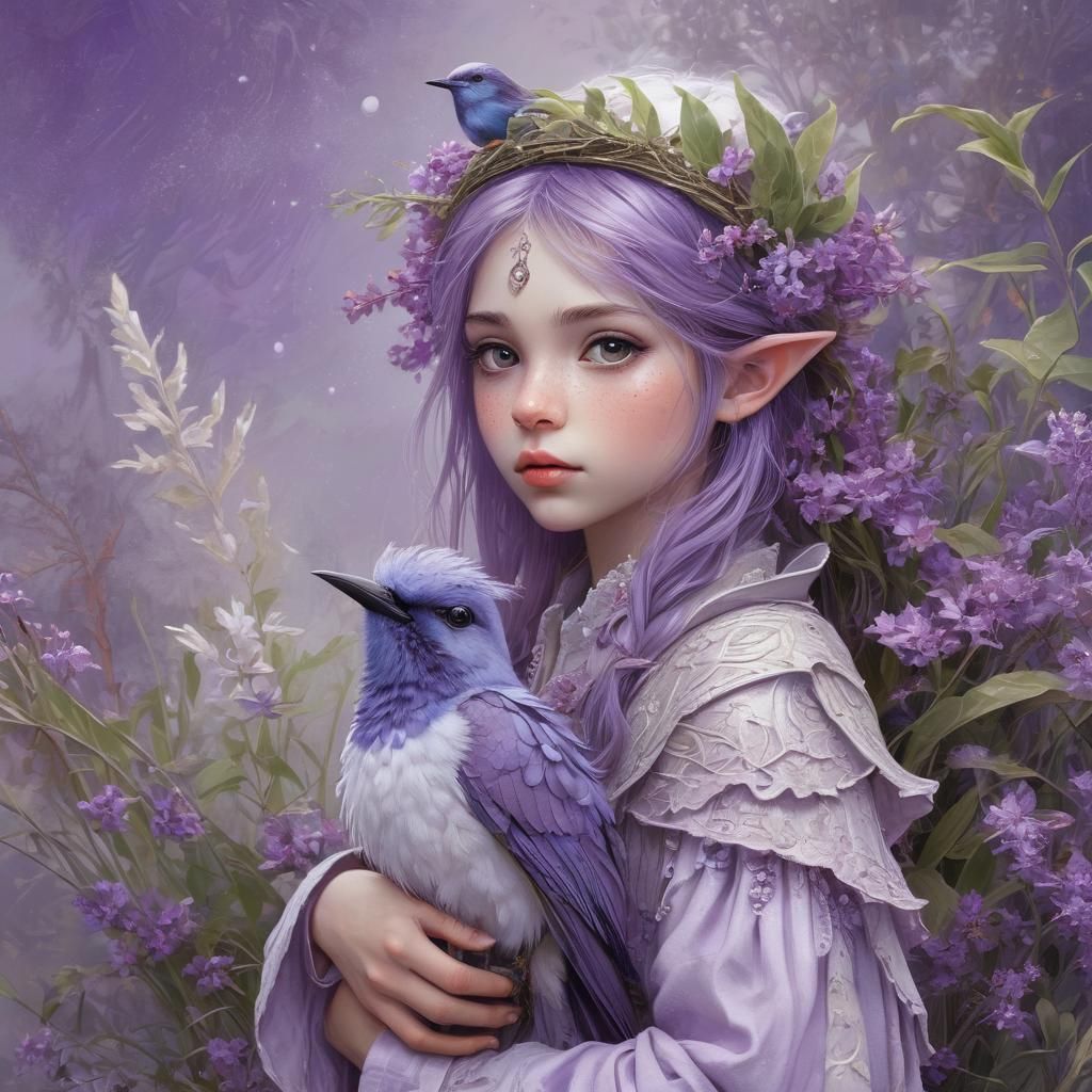 Purple bird girl