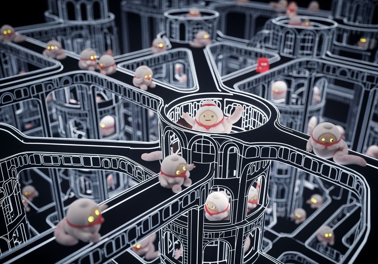 Artitechtural Negativespace Luminodoodleblend Structures wit...