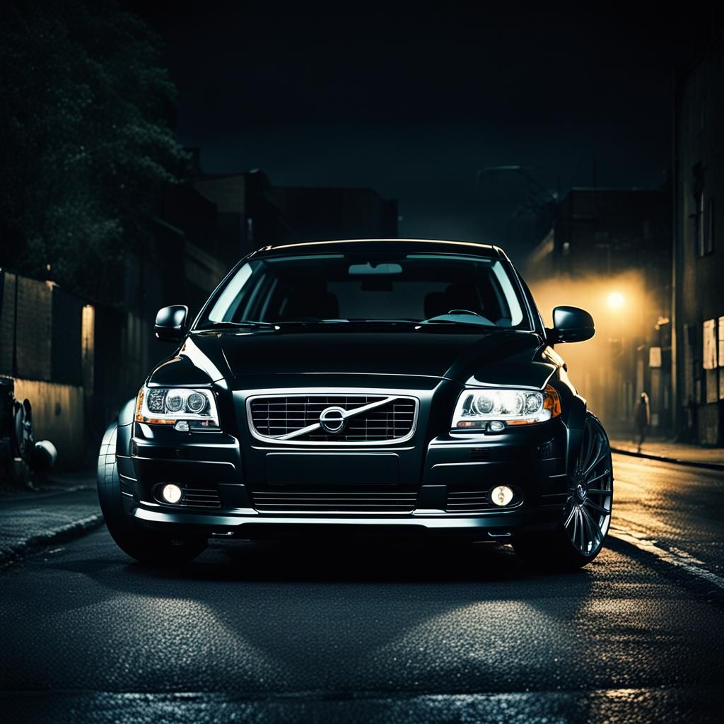 Tuned Black Volvo S40 in Cinematic Lighting