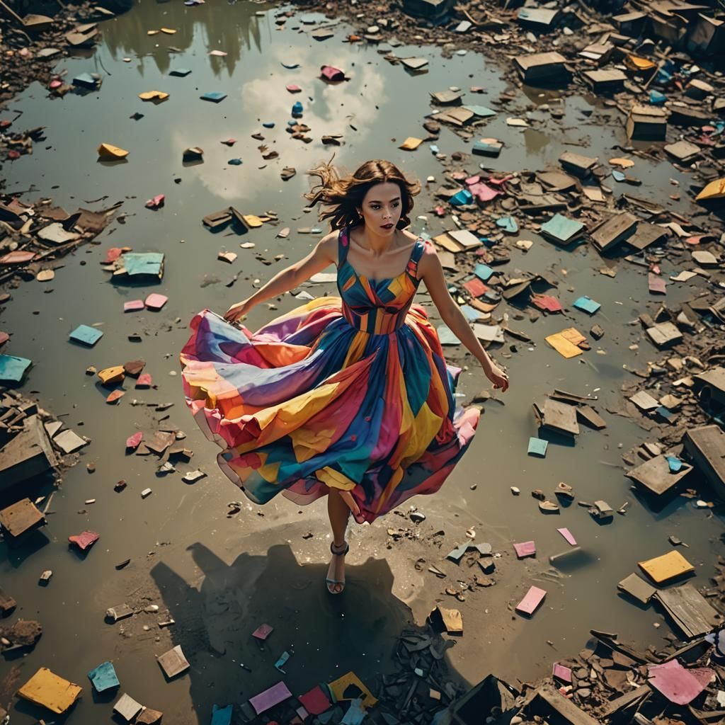 Girl Escapes Destruction in Cinematic Style