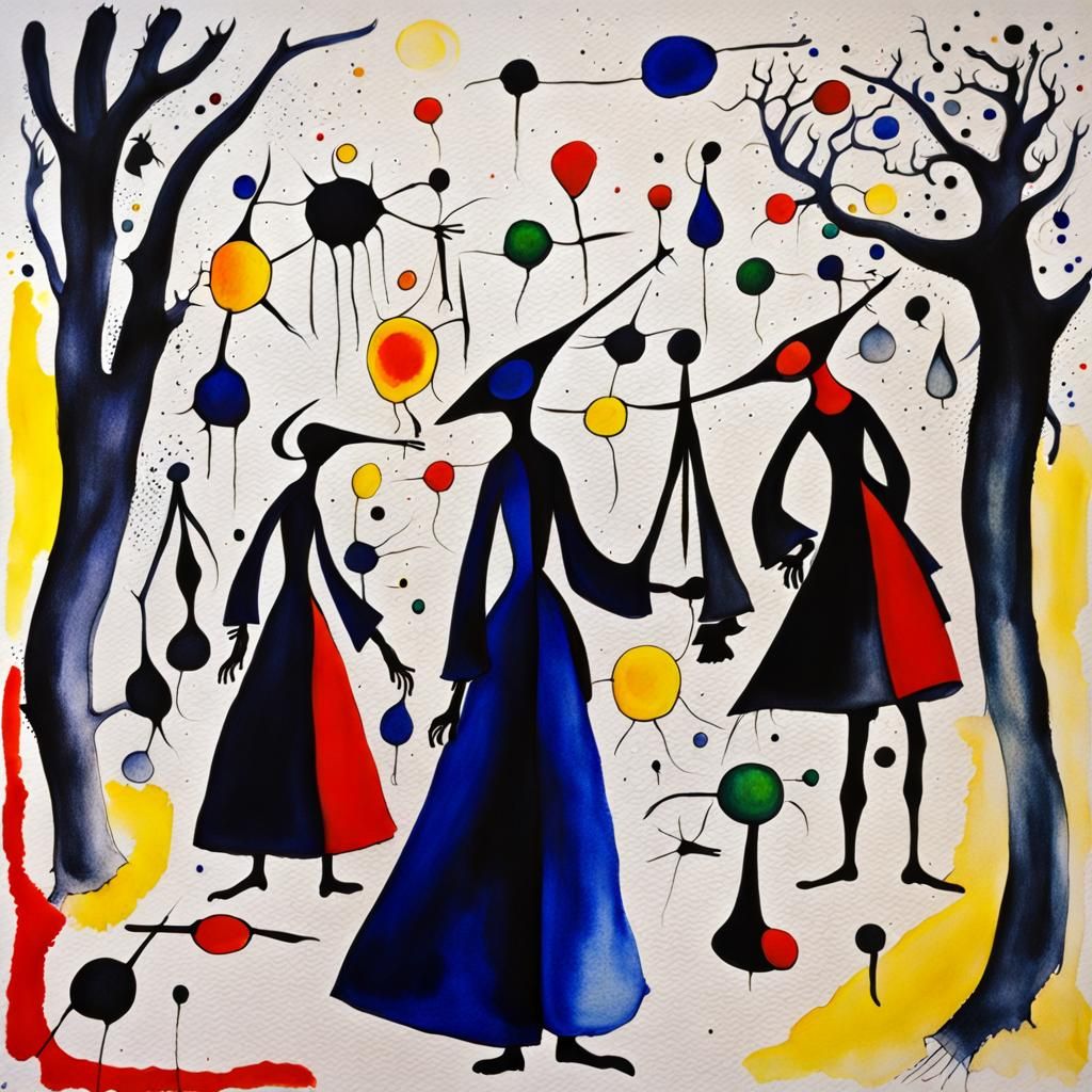 Dreamlike Surrealism in Watercolor Ink Drawing