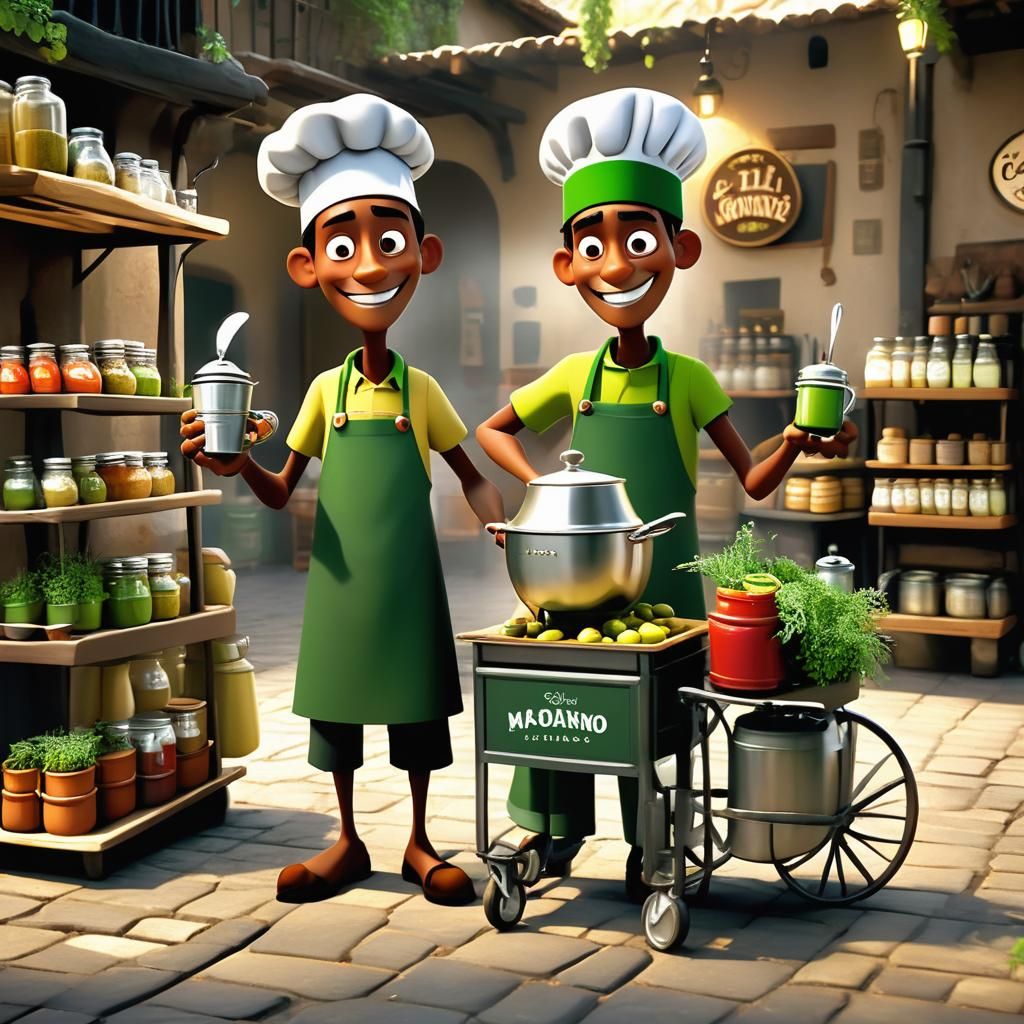 Peruvian Emolientero Character in Pixar-Inspired 3D Style