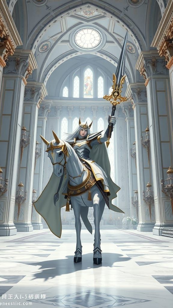 Noble Orc Knight Raises Flaming Sword