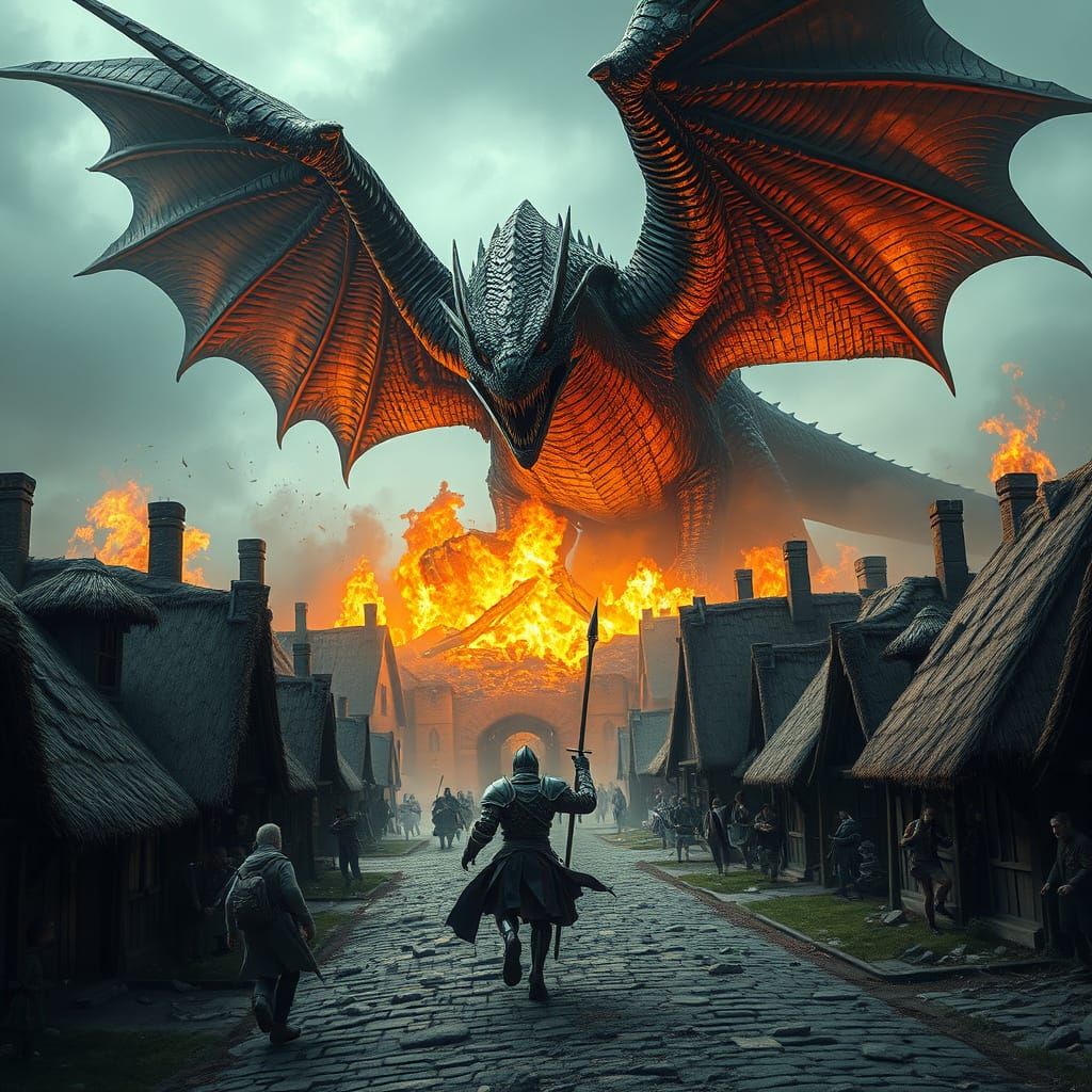 Dragon's Fury: Knight vs. Scale-Armored Beast