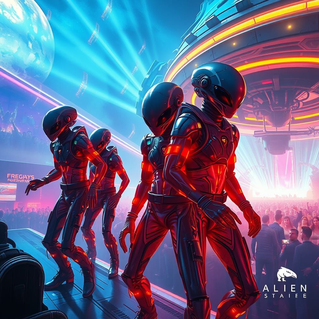 Alien Gangsters Rave on Mothership in Futuristic Style